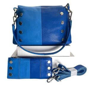 Hammitt Bryant Medium Oasis Blue Colorblock +110 North Wallet Set Brushed Silver